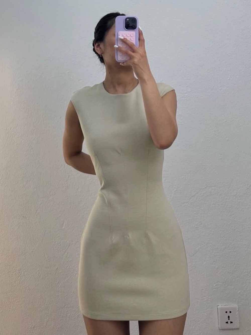 Zara Tan Interlock Mini Dress Size Large NWOT